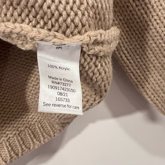 NWT Lauren Conrad Women's Chunky Knit Long Sleeve Tan‎ Sweater Size XS - Picture 5 of 9